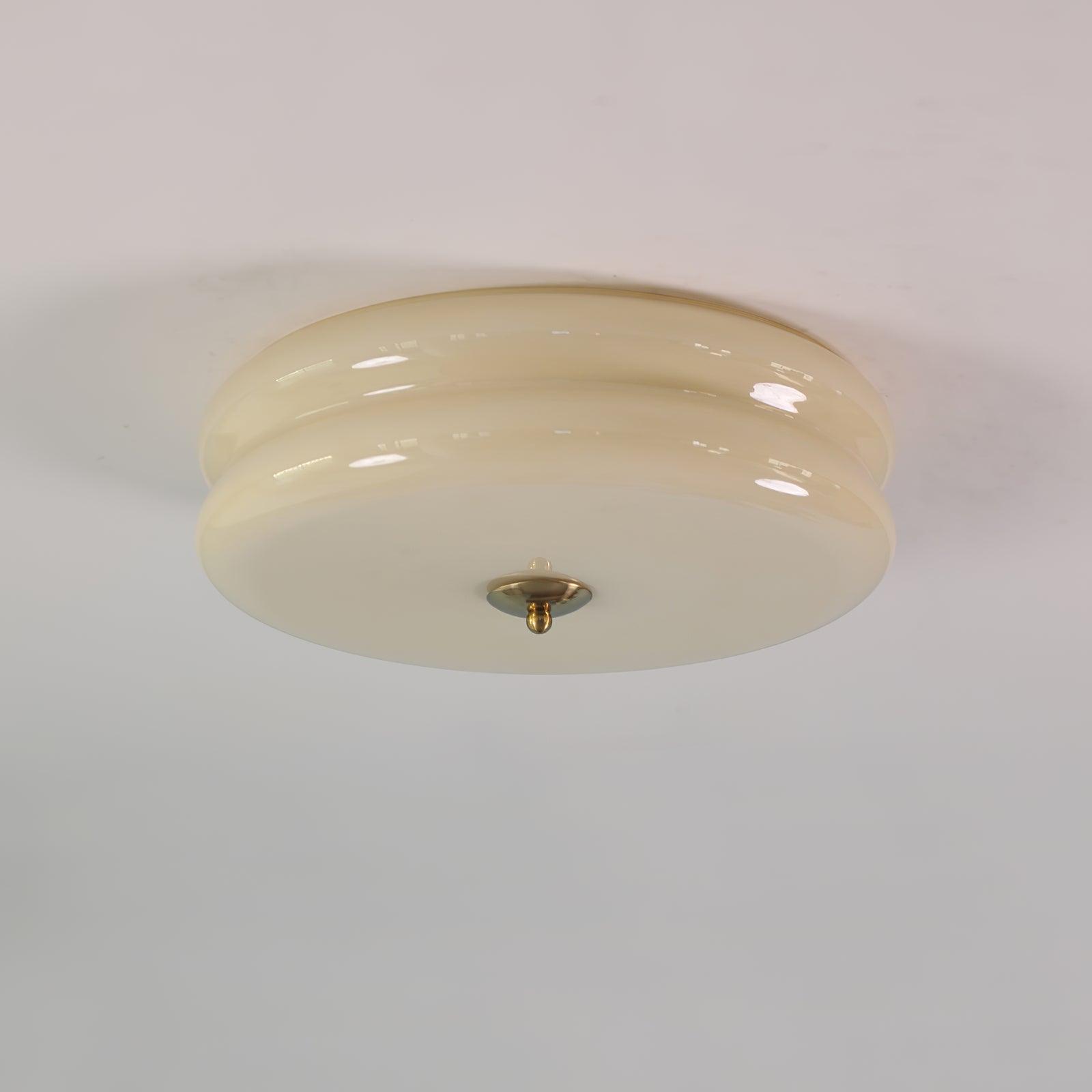 Vintage Round Glass Ceiling Light with Iron