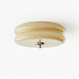 Vintage Round Glass Ceiling Light with Iron