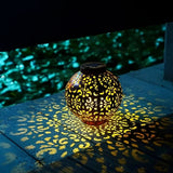 Vintage Solar Lantern with Patterned Glow