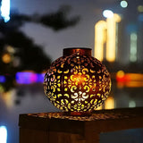 Vintage Solar Lantern with Patterned Glow