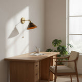 Vintage Wooden Dome Brass Wall Sconce