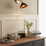 Vintage Wooden Dome Brass Wall Sconce