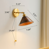 Vintage Wooden Dome Brass Wall Sconce