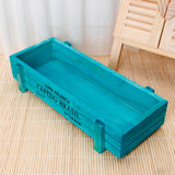 Vintage Wooden Planter Box with Crate Design