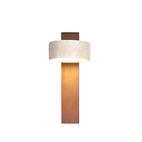 Wabi Sabi Travertine Wood Wall Sconce