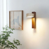 Wabi Sabi Travertine Wood Wall Sconce