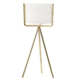 White Ceramic Planter with Tripod Metal Stand