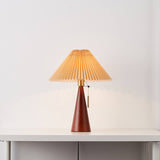 Wood Pleated LED Table Lamp
