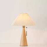Wood Pleated LED Table Lamp