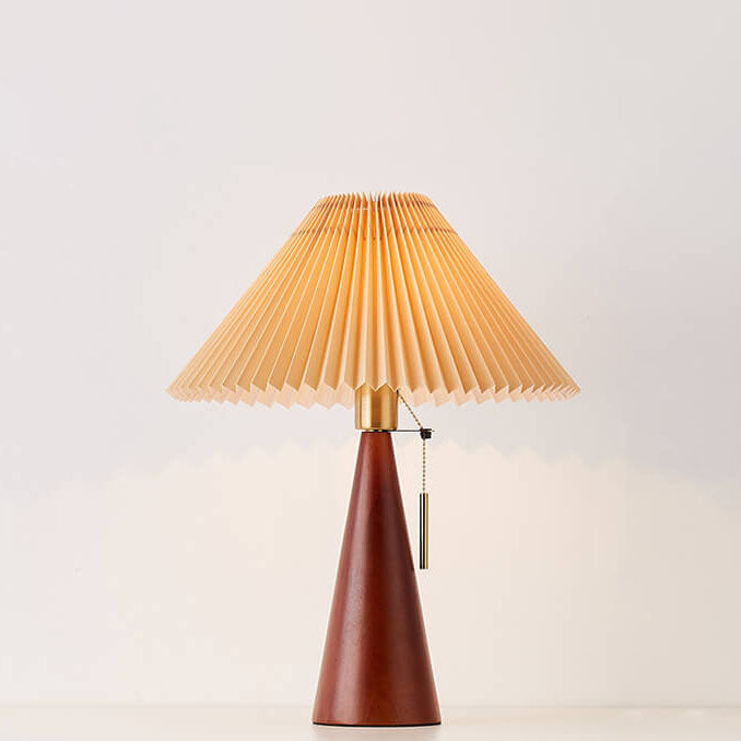 Wood Pleated LED Table Lamp