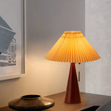 Wood Pleated LED Table Lamp