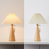 Wood Pleated LED Table Lamp