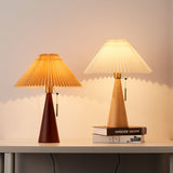 Wood Pleated LED Table Lamp