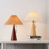 Wood Pleated LED Table Lamp