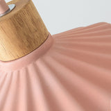 Wood and Cement Scalloped Pendant Light