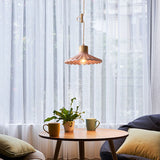 Wood and Cement Scalloped Pendant Light