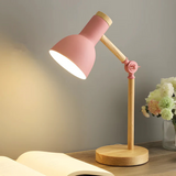 Wood and Metal Adjustable LED Table Lamp