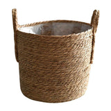Woven Bamboo Flower Pot Basket with Handles
