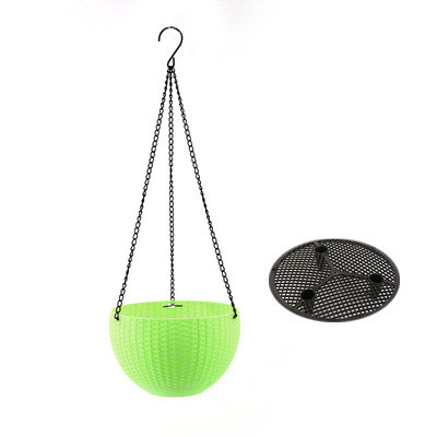 Woven Hanging Basket with Chain Round Design
