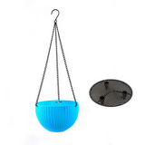 Woven Hanging Basket with Chain Round Design