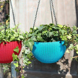 Woven Hanging Basket with Chain Round Design
