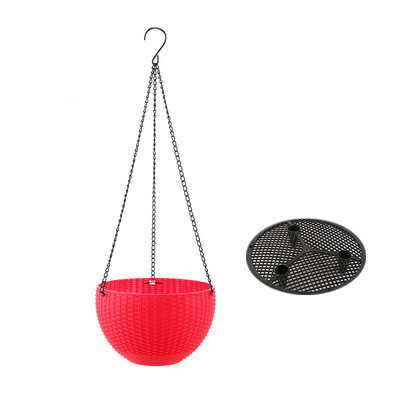 Woven Hanging Basket with Chain Round Design