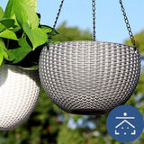 Woven Hanging Basket with Chain Round Design