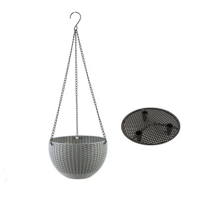 Woven Hanging Basket with Chain Round Design