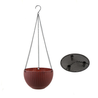 Woven Hanging Basket with Chain Round Design