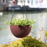 Woven Hanging Basket with Chain Round Design