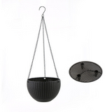 Woven Hanging Basket with Chain Round Design