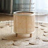 Woven Rattan Flower Pot Holder with Leg Stand