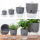 Plastic Self Watering Flower Pot Clear Base