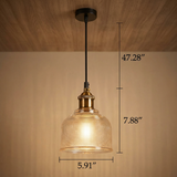 Textured Glass Pendant Light with Metal